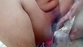 Masturbating With Water Jet And Fingering In Bathroom