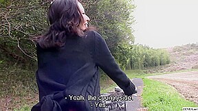 Mature Japanese outdoor bottomless bicycle riding and sex