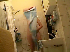 Mature lady dries off