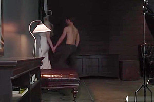 Michael slides his cock deeply into TS Aubreys butthole
