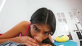 Michelle Martinez is giving a blow job to a big dude
