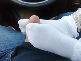 Miss Chimira Frilly Sockjob Cumshot