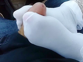 Miss Chimira Frilly Sockjob Cumshot