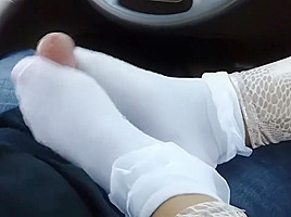 Miss Chimira Frilly Sockjob Cumshot