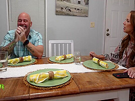 Misty Meaner, Scott Trainor And Kymber Leigh - Misty Likes To Tease Stepdad At The Table 9 Min