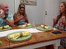 Misty Meaner, Scott Trainor And Kymber Leigh - Misty Likes To Tease Stepdad At The Table 9 Min