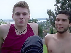 Muscle gay anal sex with creampie