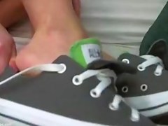 My amateur fetish clip shows me playing with my shoes