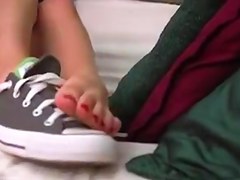 My amateur fetish clip shows me playing with my shoes
