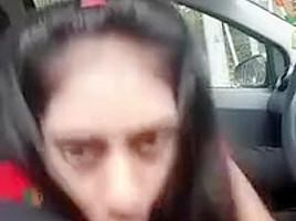 My little desi cousin Blow job in car Indian Pakistani
