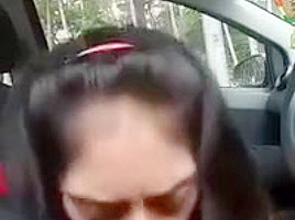 My little desi cousin Blow job in car Indian Pakistani