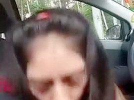 My little desi cousin Blow job in car Indian Pakistani
