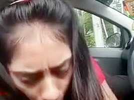 My little desi cousin Blow job in car Indian Pakistani
