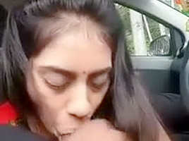 My little desi cousin Blow job in car Indian Pakistani