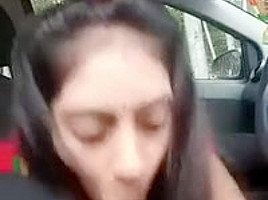 My little desi cousin Blow job in car Indian Pakistani