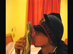 My socks, feet, shoes and my slave lick my shoes and boxer,
