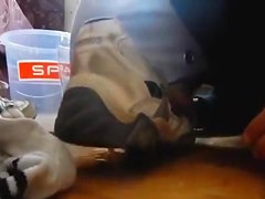 My socks, feet, shoes and my slave lick my shoes and boxer,