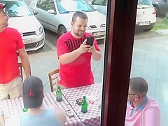 Naked petite babe disgraced in public