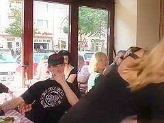 Naked petite babe disgraced in public