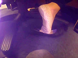 Nats Sexy feet in Pedi socks out of her shoe