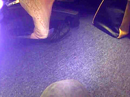 Nats Sexy feet in Pedi socks out of her shoe