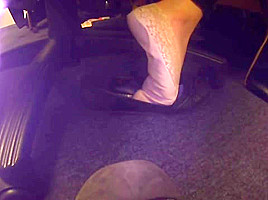 Nats Sexy feet in Pedi socks out of her shoe