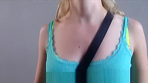 Naughty Czech blonde bangs outdoor pov