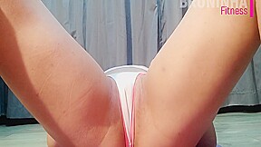 Naughty Girl Stretching Wide Open For The Camera