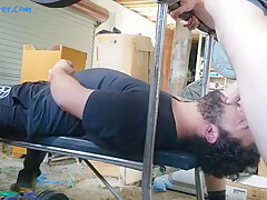 Nice Cock Gives Deep Throat Workout On The Weight Bench Bushmanjim