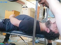 Nice Cock Gives Deep Throat Workout On The Weight Bench Bushmanjim