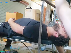 Nice Cock Gives Deep Throat Workout On The Weight Bench Bushmanjim