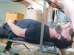 Nice Cock Gives Deep Throat Workout On The Weight Bench Bushmanjim