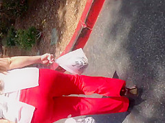 Nice booty Mexican Milf in red dress