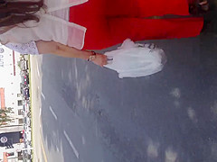 Nice booty Mexican Milf in red dress