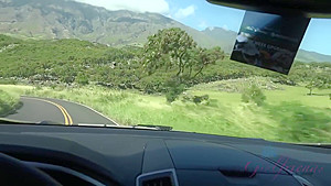 Niki Snow is sucking her boyfriends dick in the car and trying to fuck him, too