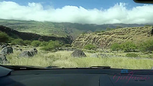Niki Snow is sucking her boyfriends dick in the car and trying to fuck him, too
