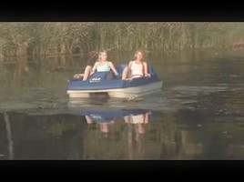 Nude Beach - Two Blond teens 18+ Playing on the Water