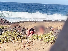 Nudist Beach Blowjob: I Show My Hard Cock To A Bitch That Asks Me For A Blowjob And Cum In Her Mouth