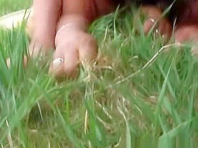 Old cock jerked on this outdoor interracial fucking