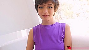 Olivia Lua whipped out her stiff purple strap on and show it to Eden!