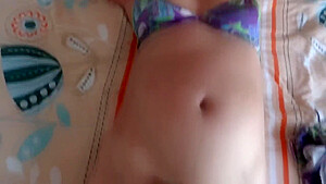 On The Beach Very Excited I Receive A Big Cumshot In My Hairy Pussy