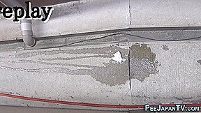 Petite Asian With Hairy Pussy Peeing Outdoors On Public
