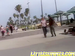 Petite teen 18+ Masturbating On The Beach