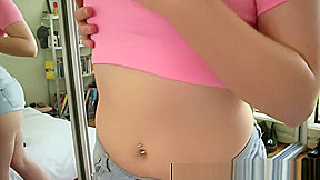 Pierced blonde babe masturbates and squirts