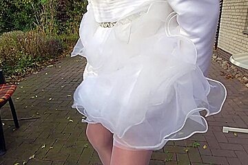 Plugged Sissy Bride - Outdoor Cumshot With A Dildo In My Ass