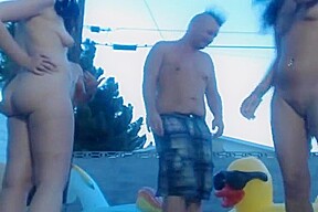 Pool party with naked college babes
