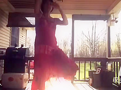 Pregnant Young Step mom Emily in See through Dress on