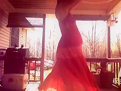 Pregnant Young Step mom Emily in See through Dress on