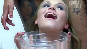 Premium Bukkake - Angela Swallows 90 Huge Mouthful Cum Loads