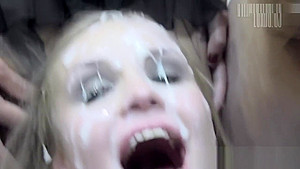 Premium Bukkake - Angela Swallows 90 Huge Mouthful Cum Loads